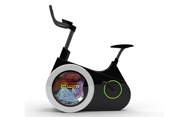 the bike washing machine combines exercise and chores
