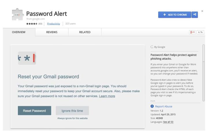 chrome password phishing security extension passwordalert