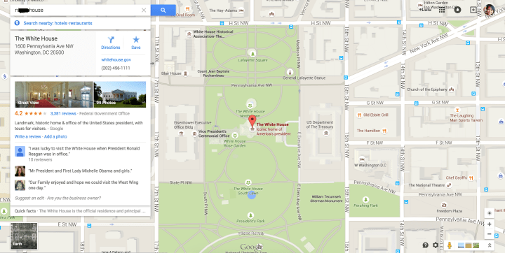 racist google maps search white house