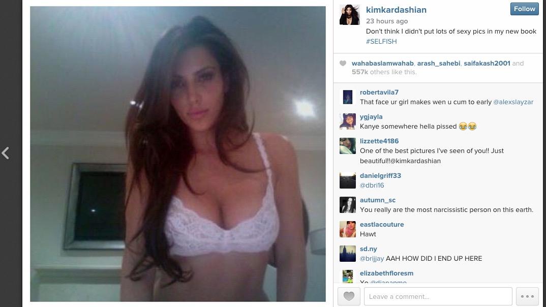 kim kardashian posts underwear selfie on instagram to promote new book screen shot 2015 05 04 at 8 56 32 pm