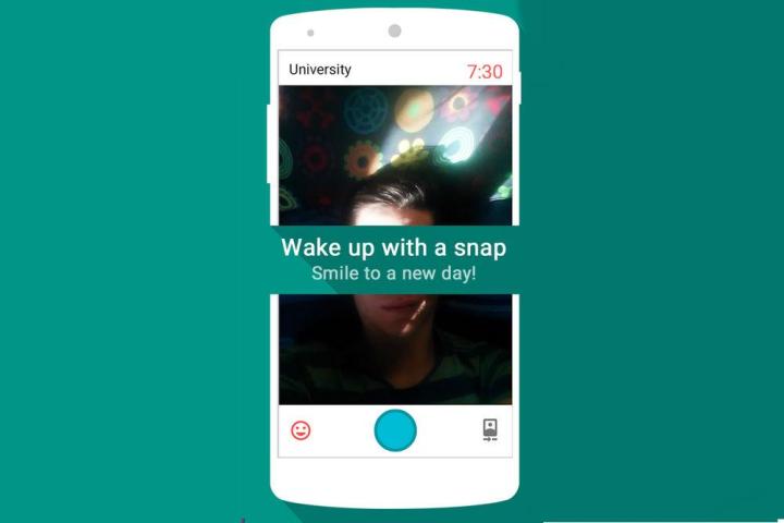snap me up android alarm clock selfie required