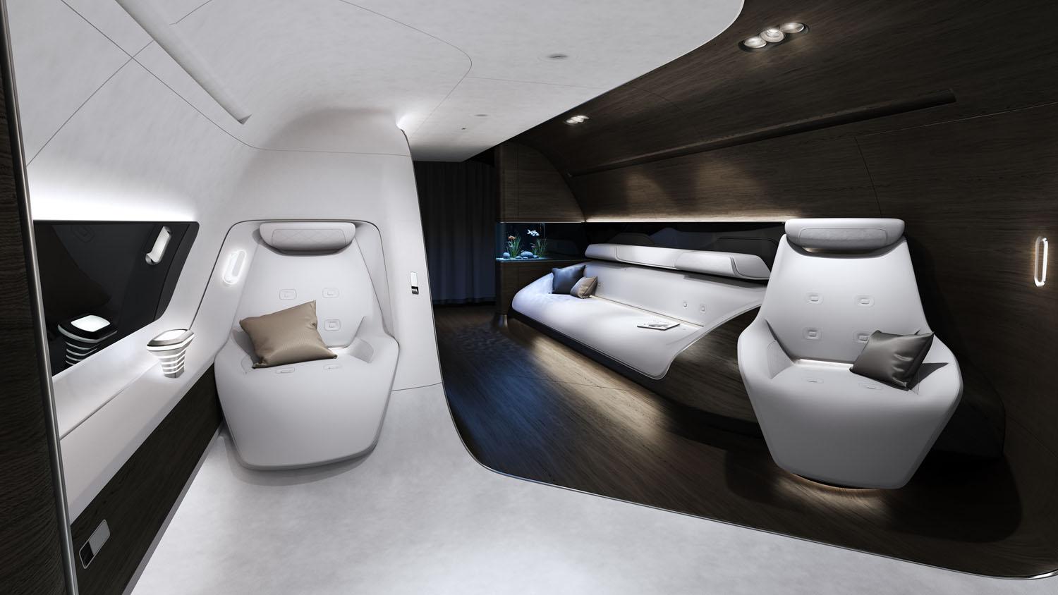 Mercedes-Benz private jet cabin
