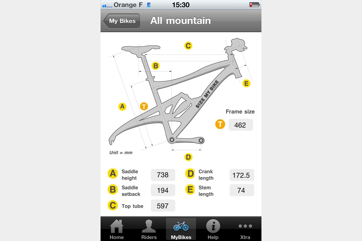 best bike apps sizemybike mtb allmountain