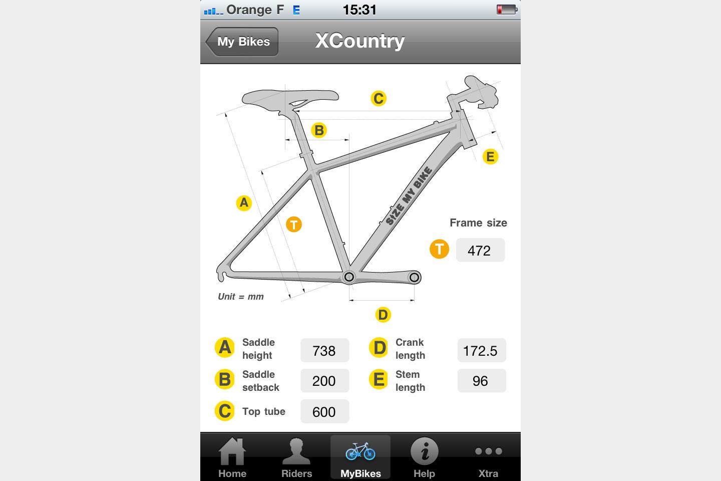 best bike apps sizemybike mtb xcountry