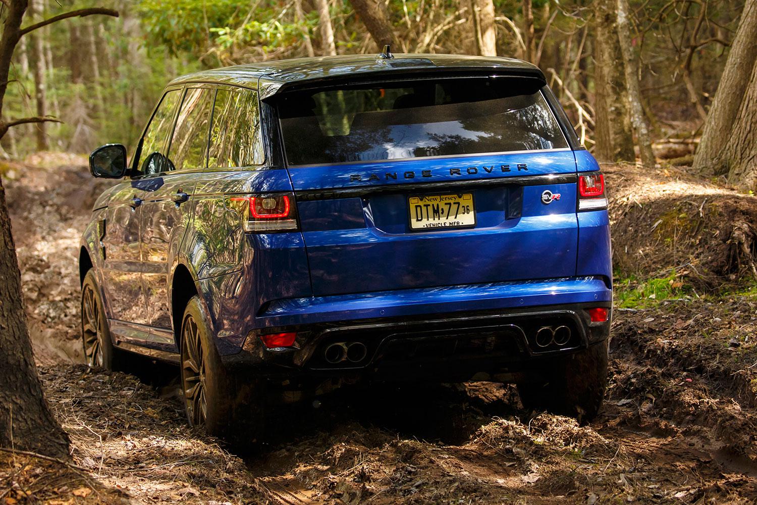 2016 Range Rover SVR forest back angle