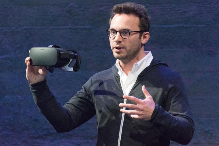 Oculus CEO Brendan Iribe shows off the latest Oculus Rift consumer version.
