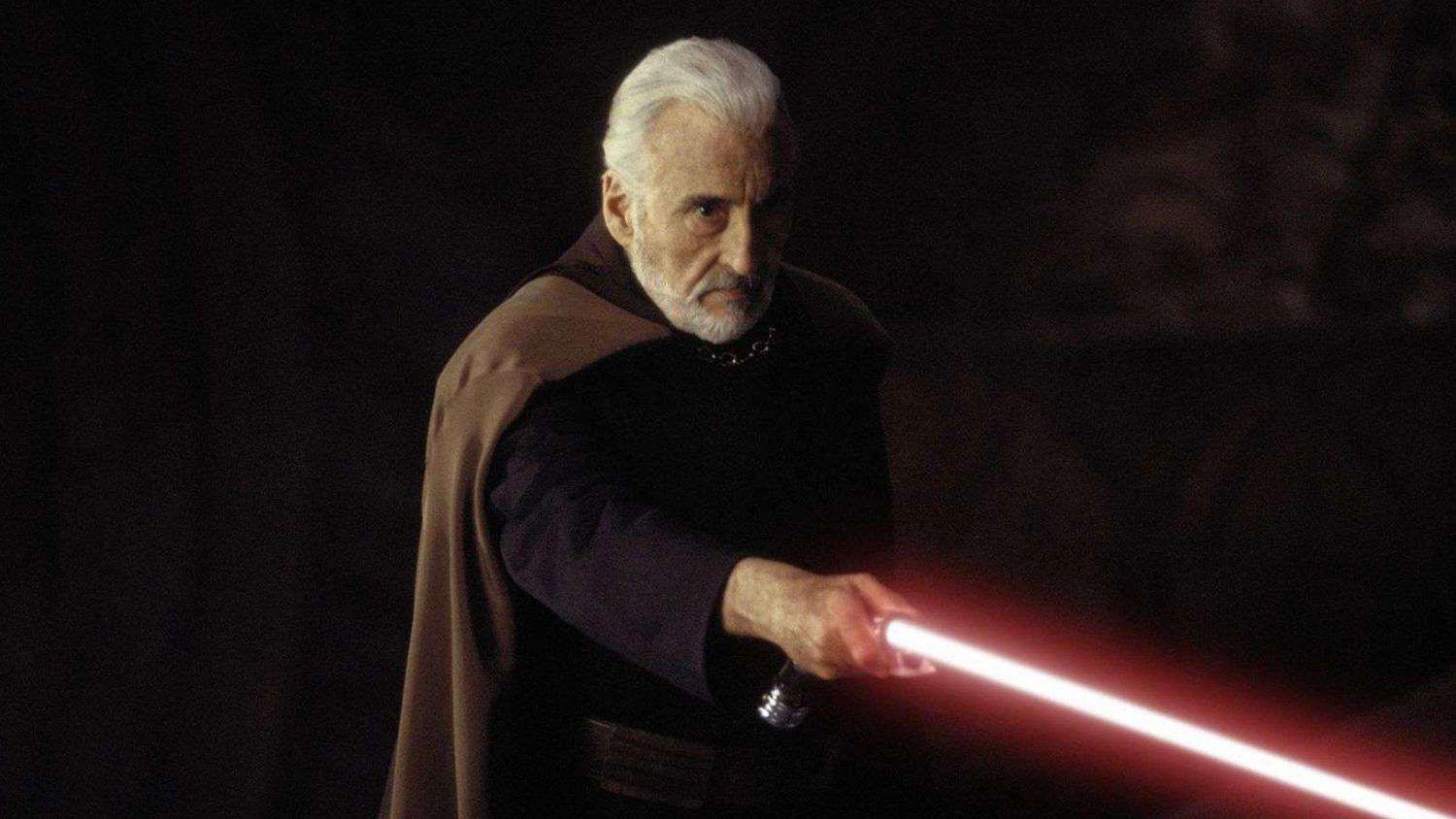 Christopher Lee as Count Dooku from the "Star Wars" franchise.
