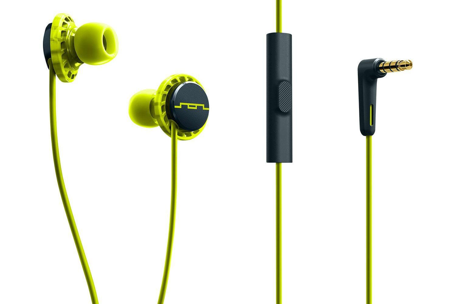 sol republic relay sport form fit water resistant in ear headphones relays wide yellow