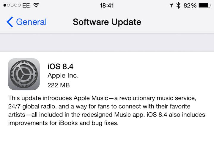 apple music bump ios 8 4 adoption explodes to 40 percent in a week update screen