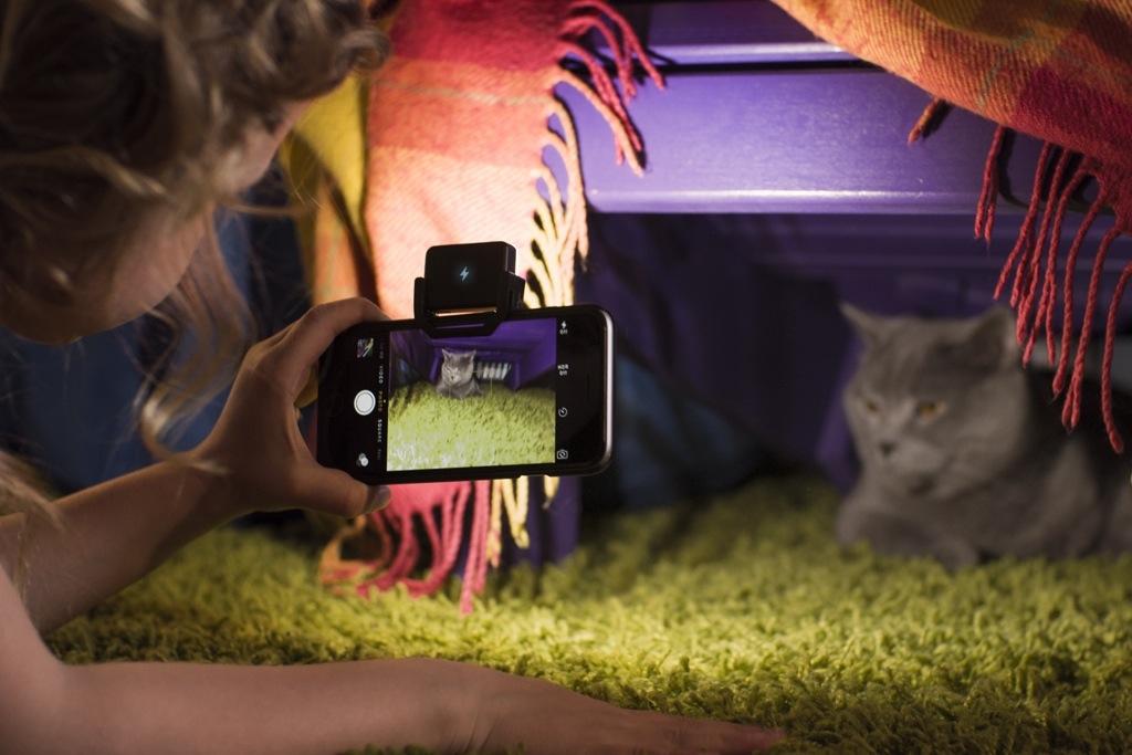 smartphone flash too harsh the iblazr 2 lets you adjust color temperature girl cat
