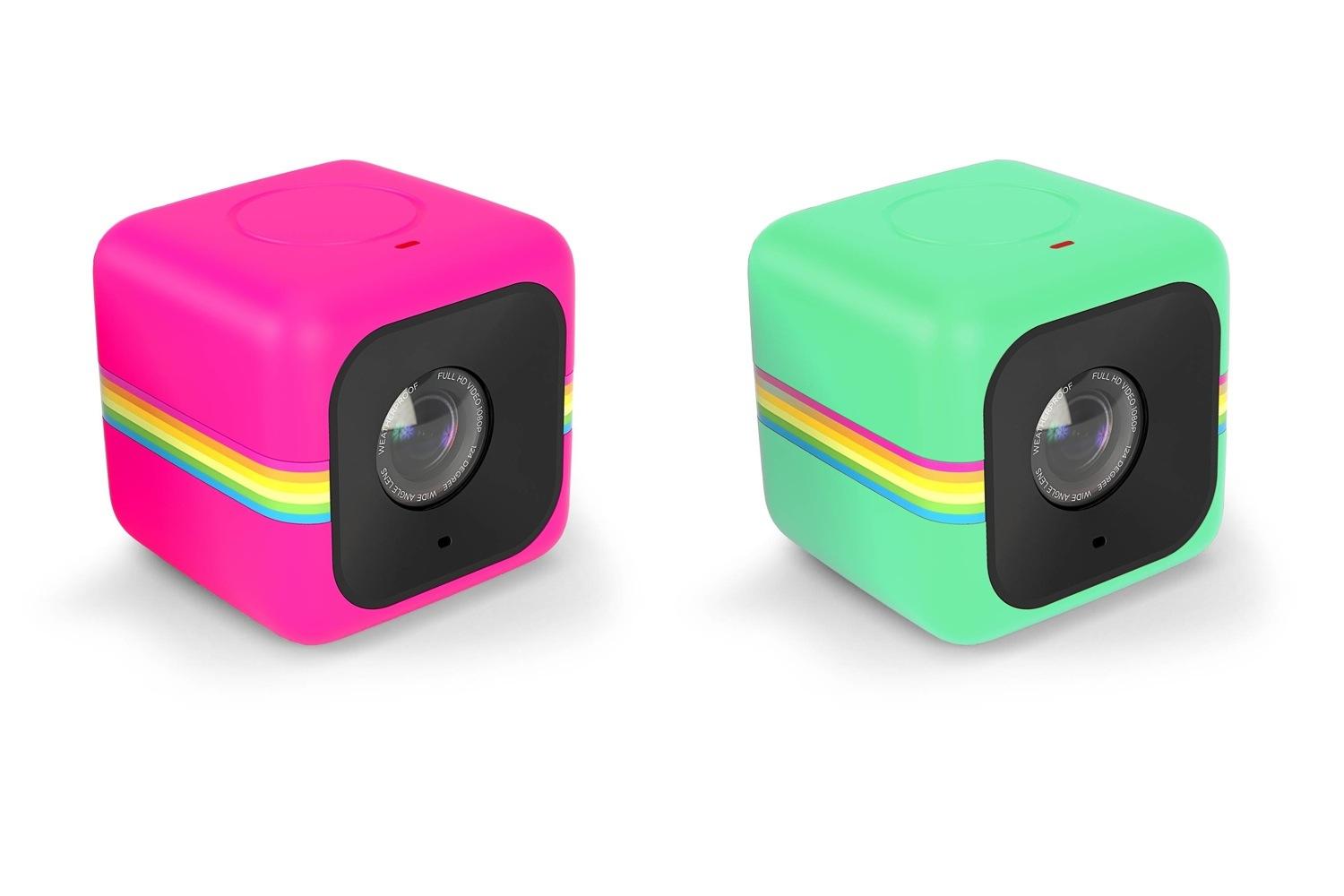 polaroid adds wi fi and smartphone app to its tiny cube action camera pink green