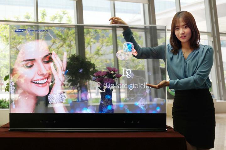 samsung transparent mirror oled displays 55 inch display