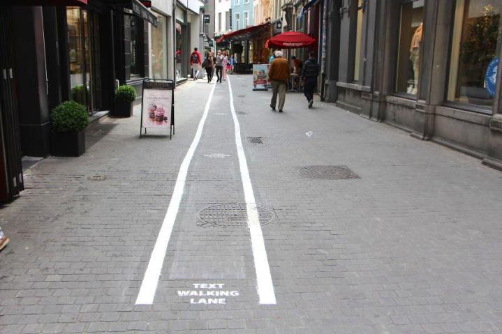 belgian city launches text walking lanes for smartphone addicts lane belgium