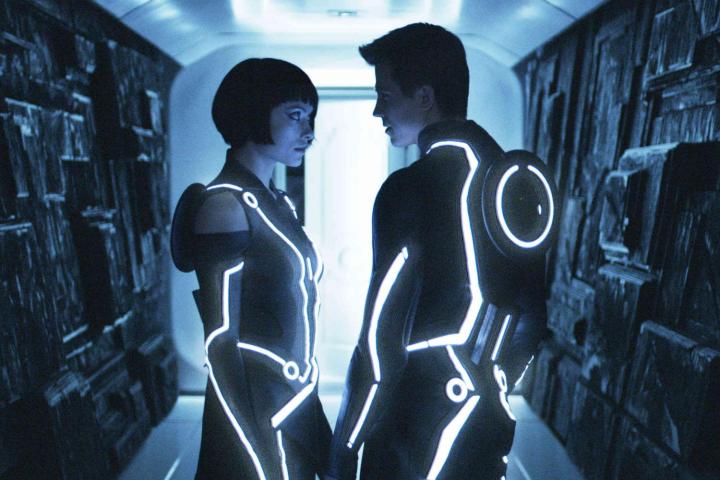 Olivia Wilde and Garrett Hedlund in Tron: Legacy.