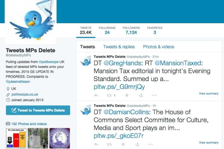 twitter censors organization exposing politicians deleted tweets mps delete