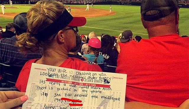 woman caught cheating on husband during atlanta braves game