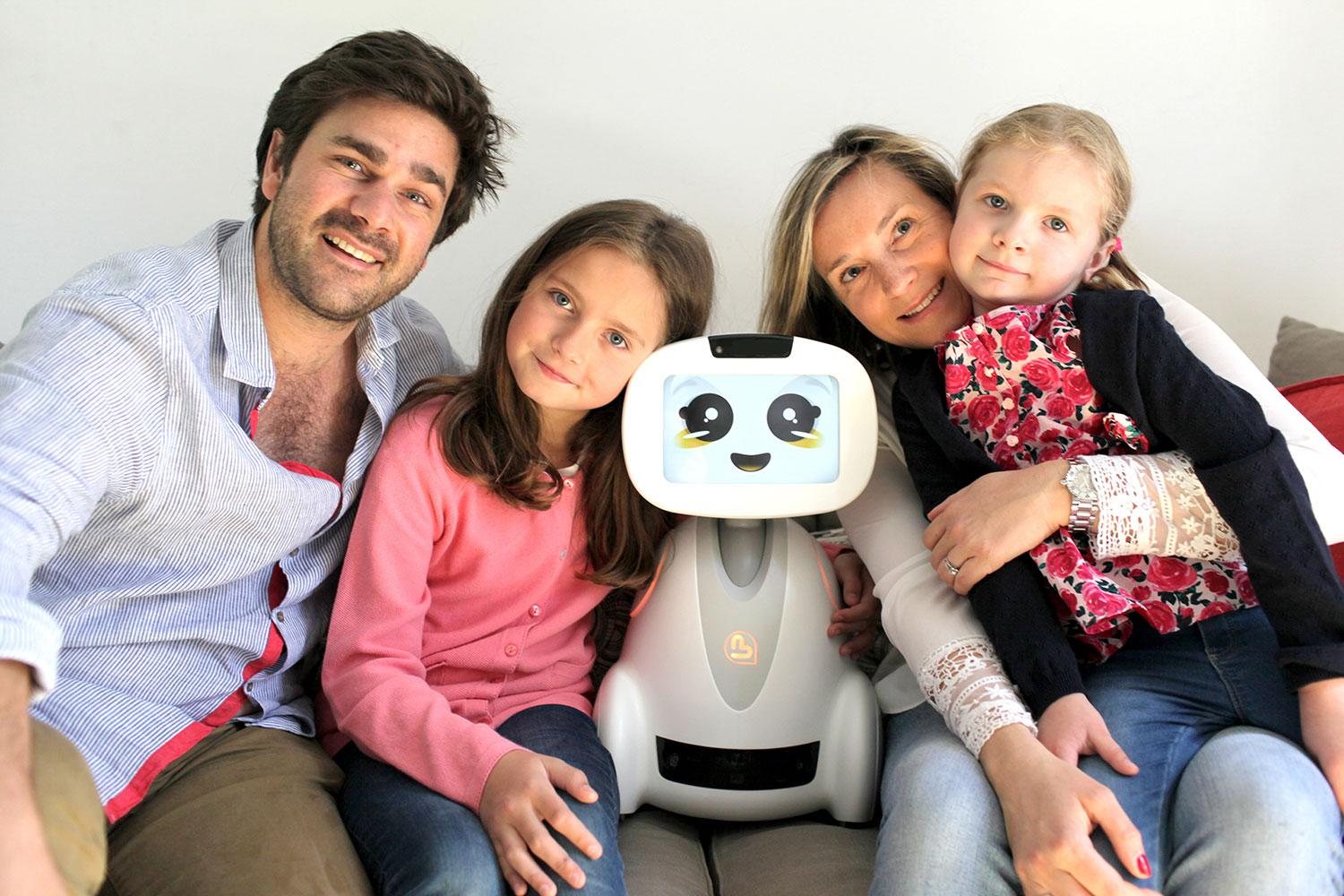 buddy companion robot hands on familly