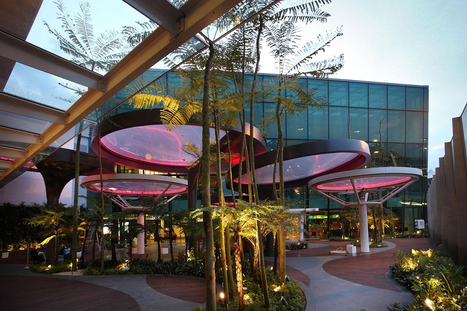best airports for layovers changi airport lily pad outdoor deck