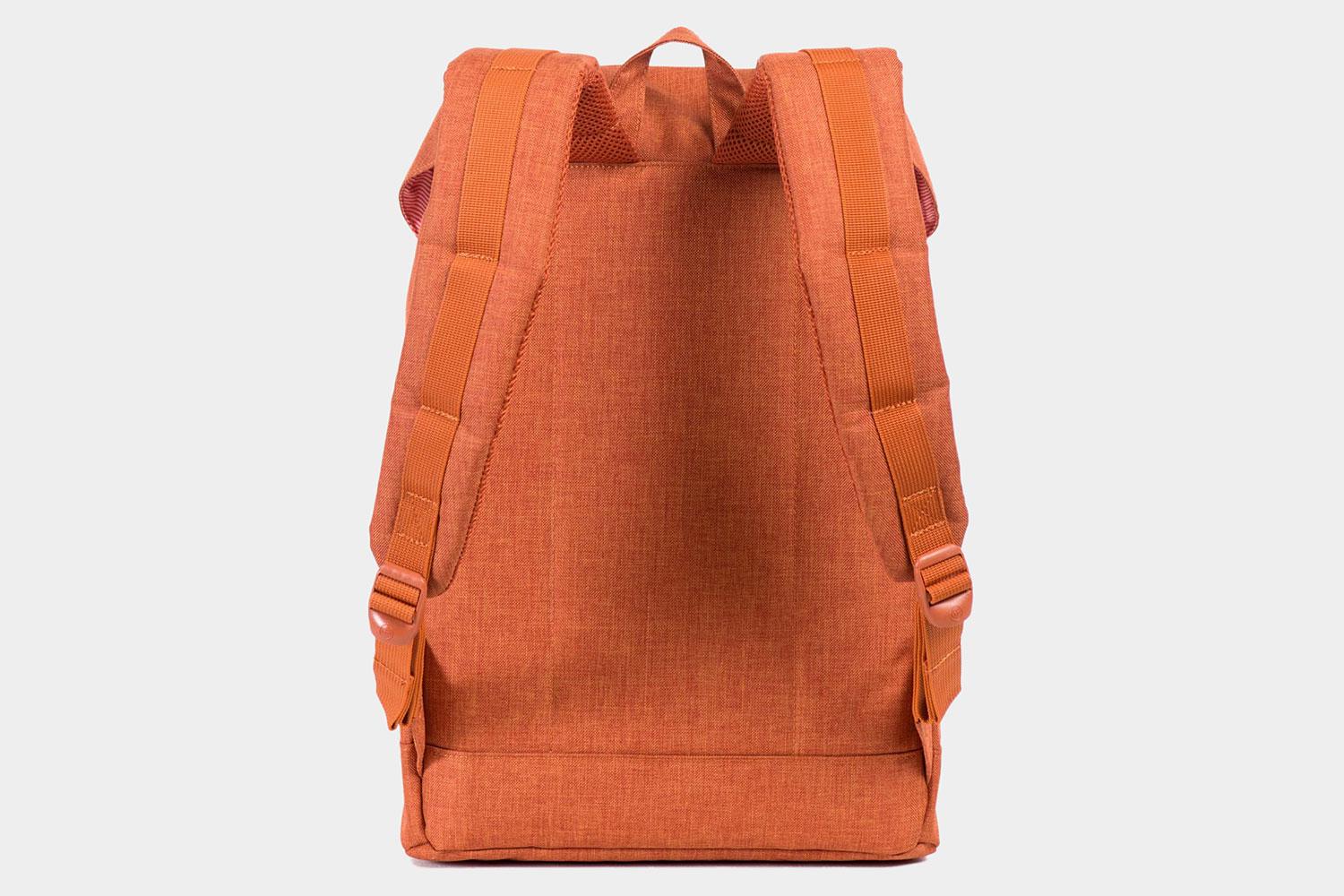 Rear view of a Herschel Supply Co Retreat backpack.