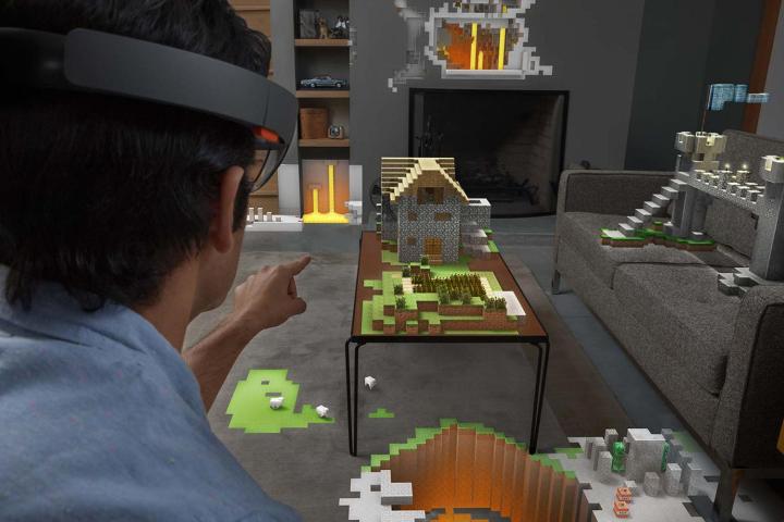 microsoft hololens will be in the hands of developers within a year and minecraft