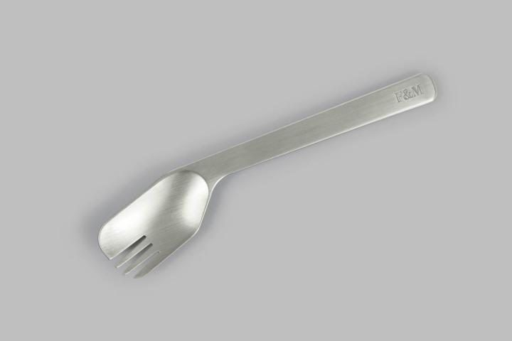 the tritensil is a spork with knife stainless steel