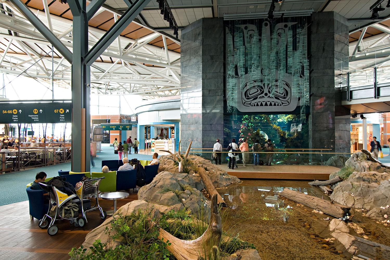 best airports for layovers vancouver international airport aquarium and creek 1