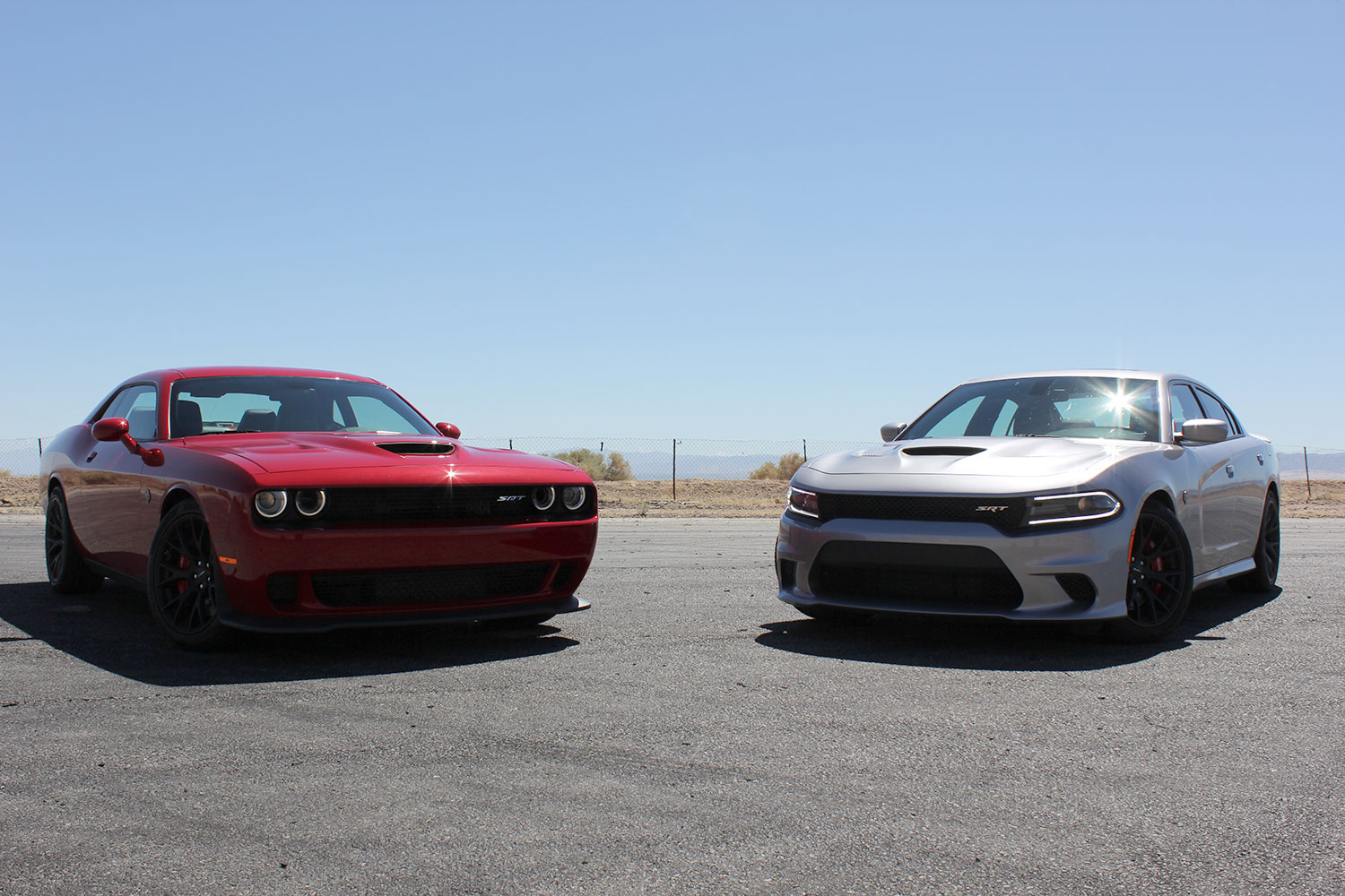 2015 dodge charger challenger srt hellcats track review and hellcat on fronts 2