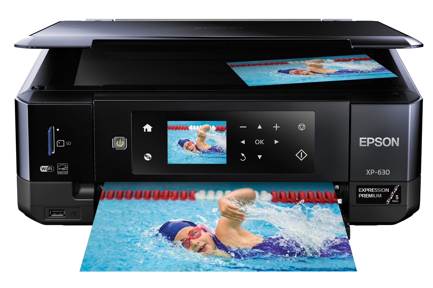 epsons updated expression home photo printers include wide format model epson xp 630 front view