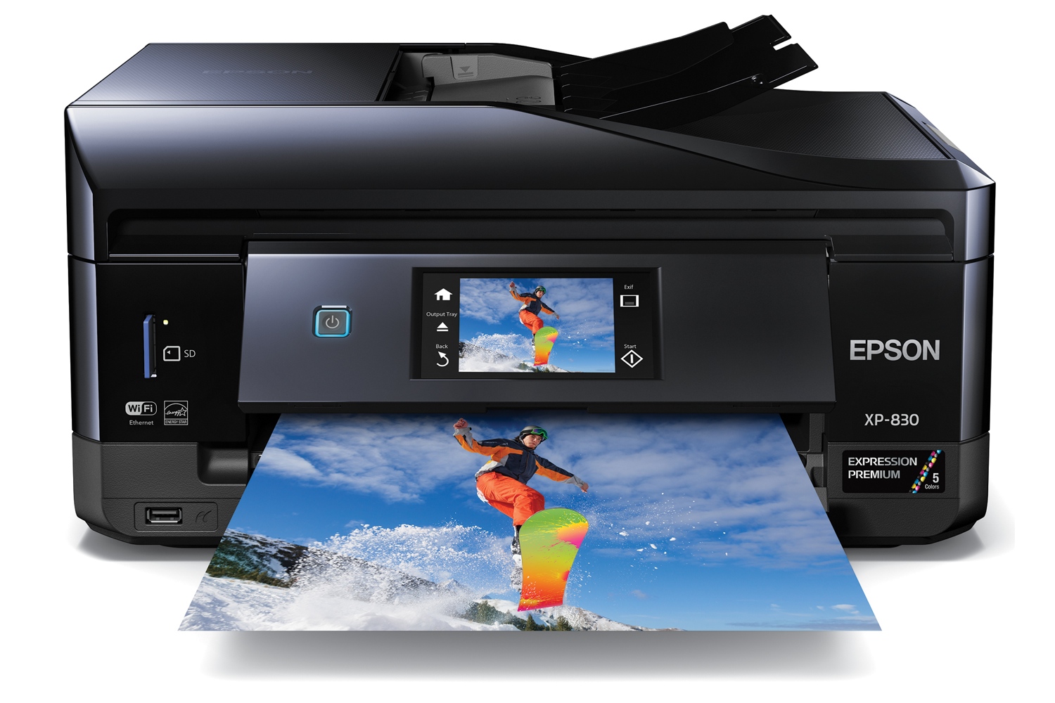 epsons updated expression home photo printers include wide format model epson xp 830 head on