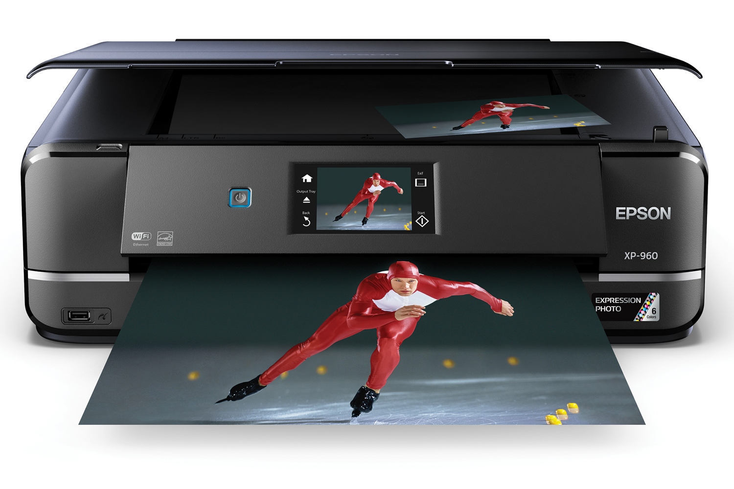 epsons updated expression home photo printers include wide format model epson xp 960 front view