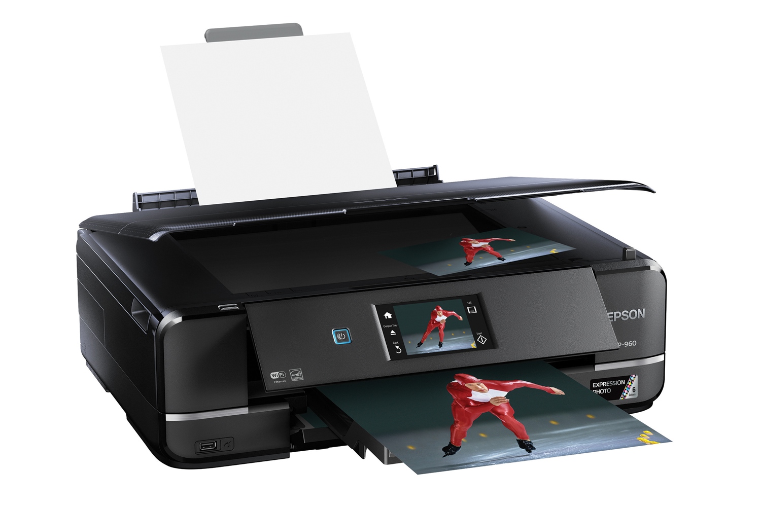 epsons updated expression home photo printers include wide format model epson xp 960 right angle