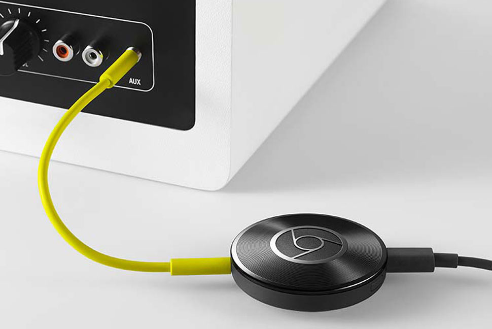 chromecast audio mutliroom wifi device existing speakers google learn three steps 01 plug in