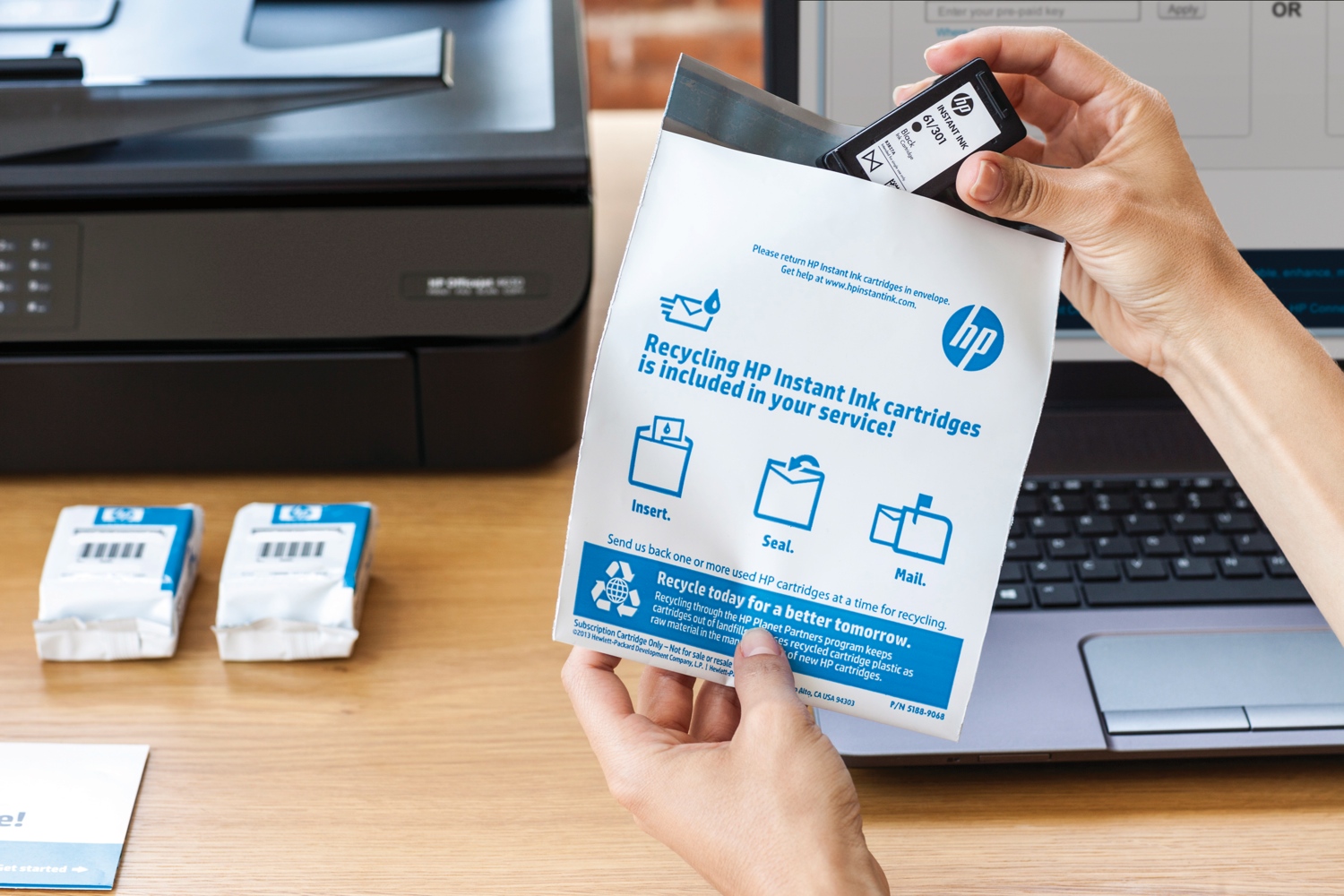 hp puts spotlight on instant ink refill program with new inkjet printers recycling