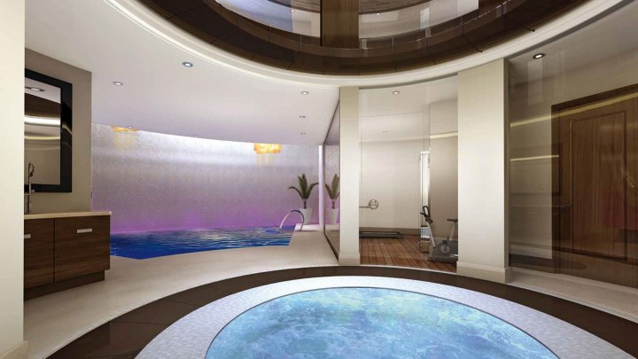 A jacuzzi in a modern room.