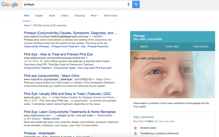 google knowledge graph now diagnoses 900 diseases screen shot 2015 09 03 at 7 25 36 pm