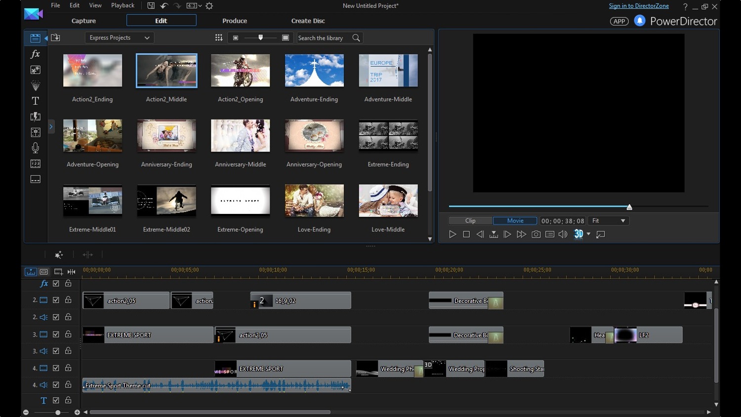 cyberlink director suite 4s new features include action cam video editing express projects enu