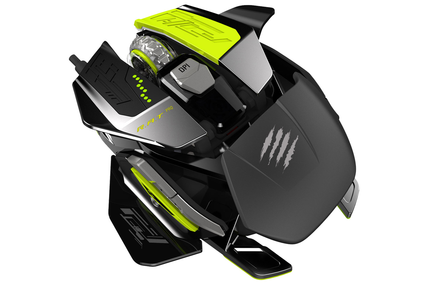 mad catz goes neon green with new customizable gaming mouse madcatazratprox
