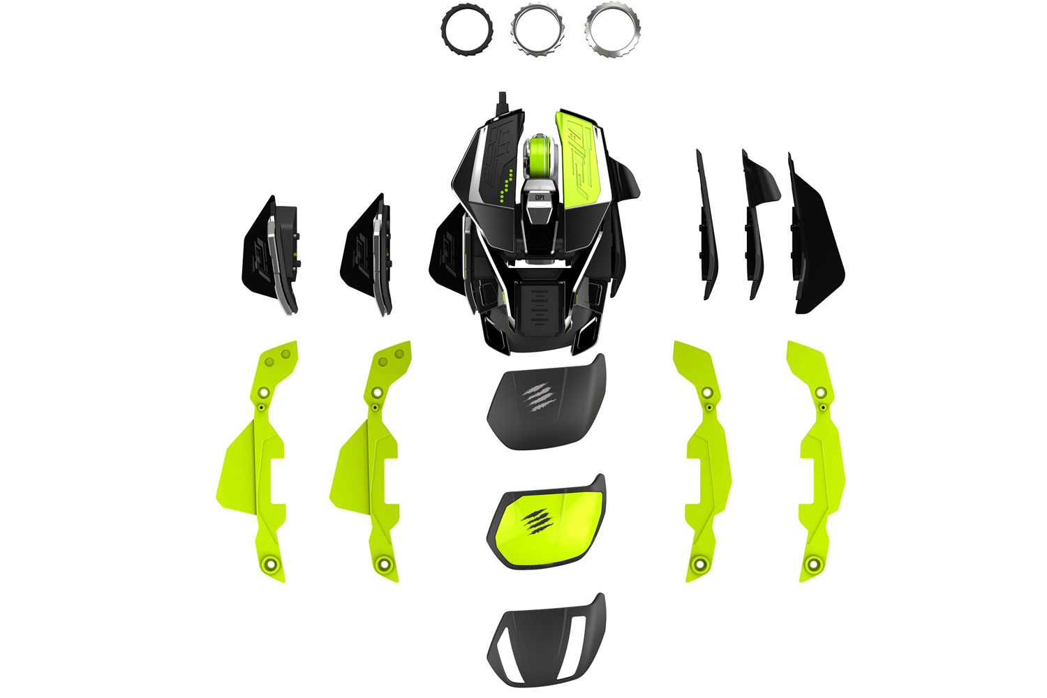 mad catz goes neon green with new customizable gaming mouse madcatazratprox5