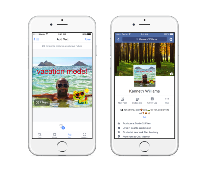 facebook video profile pics coming soon temporary pic vacation