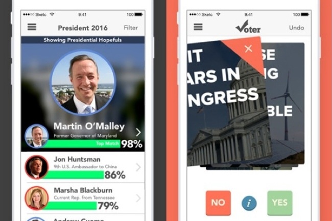 find your dream candidate with a tinder like app called voter 2