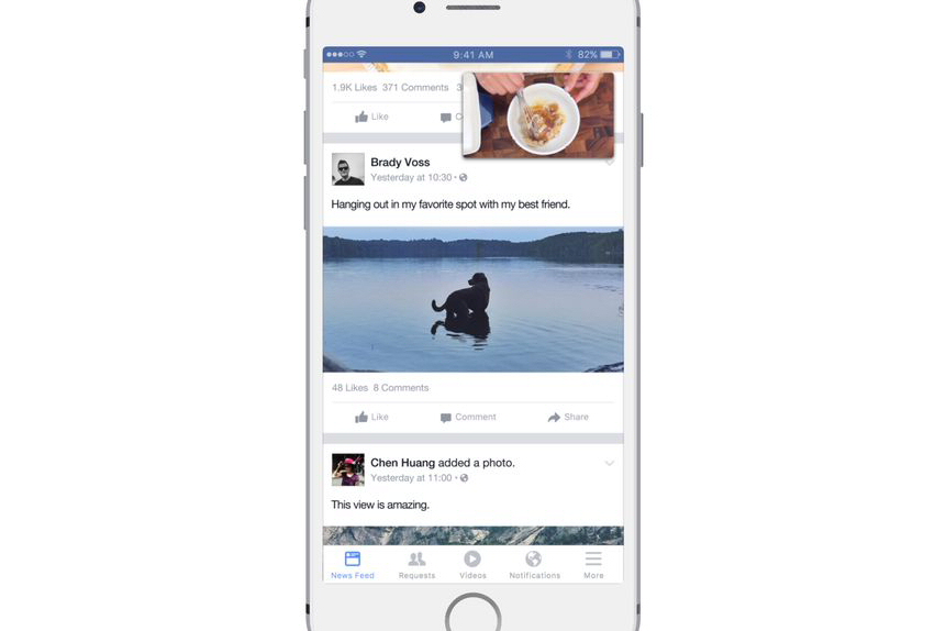 facebook begins testing news feed just for video picture in videos
