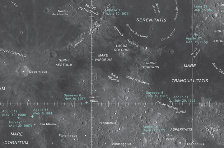 uses lunar maps usgs moon flat