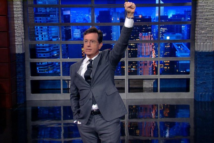 stephen colbert brings younger fans to cbs fist pump