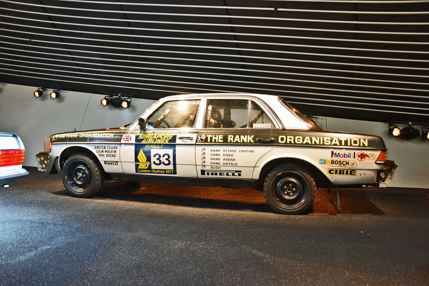 mercedes benz museum stuttgart pictures history ronan glon 280e rally car 3