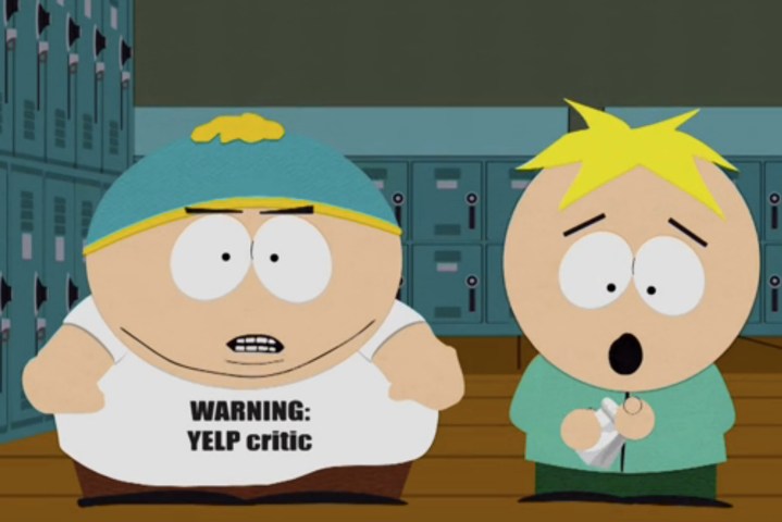 south park pokes fun at yelp restaurant reviewers youre not yelping