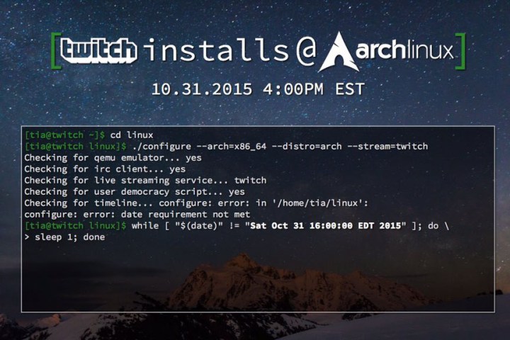 twitch is trying to install arch linux installs
