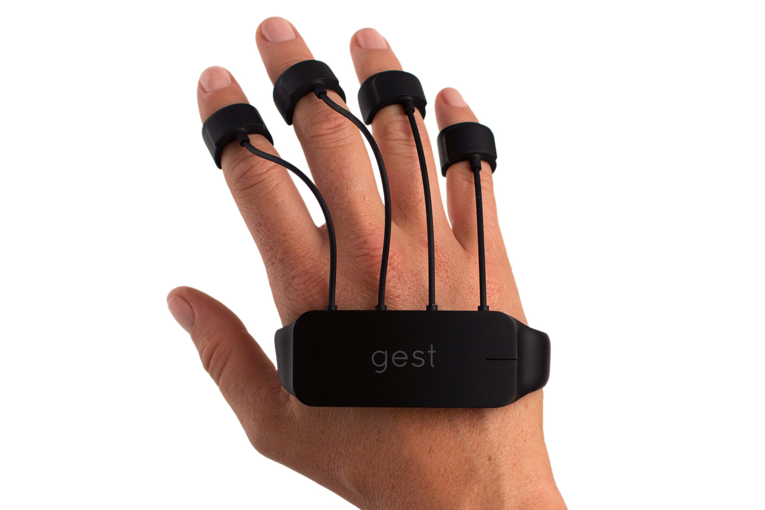 gest gesture sensing glove kickstarter black five arm