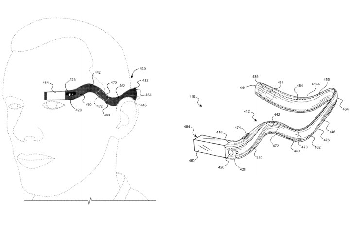 google patents version glass affixes monocle end flexible headband