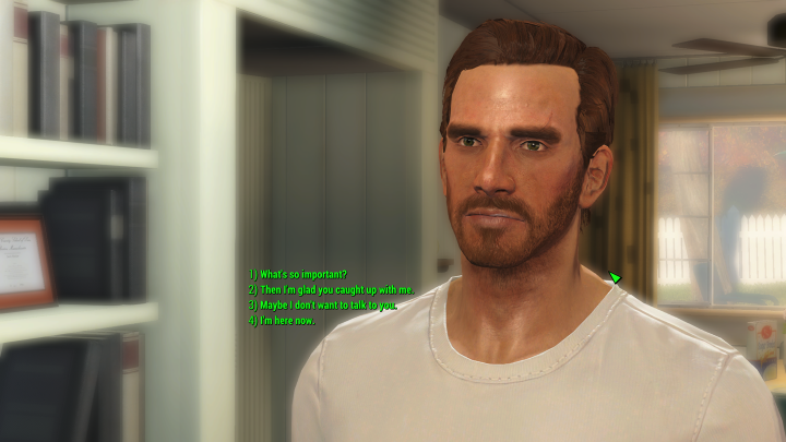 Dialogue options in Fallout 4.