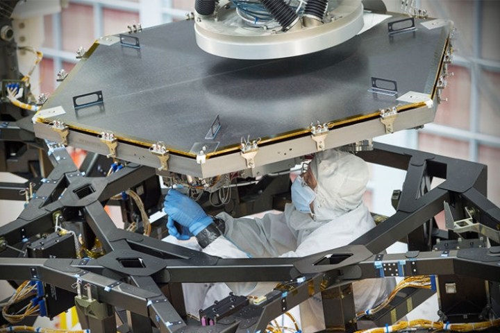 nasa webb telescope mirror james installed